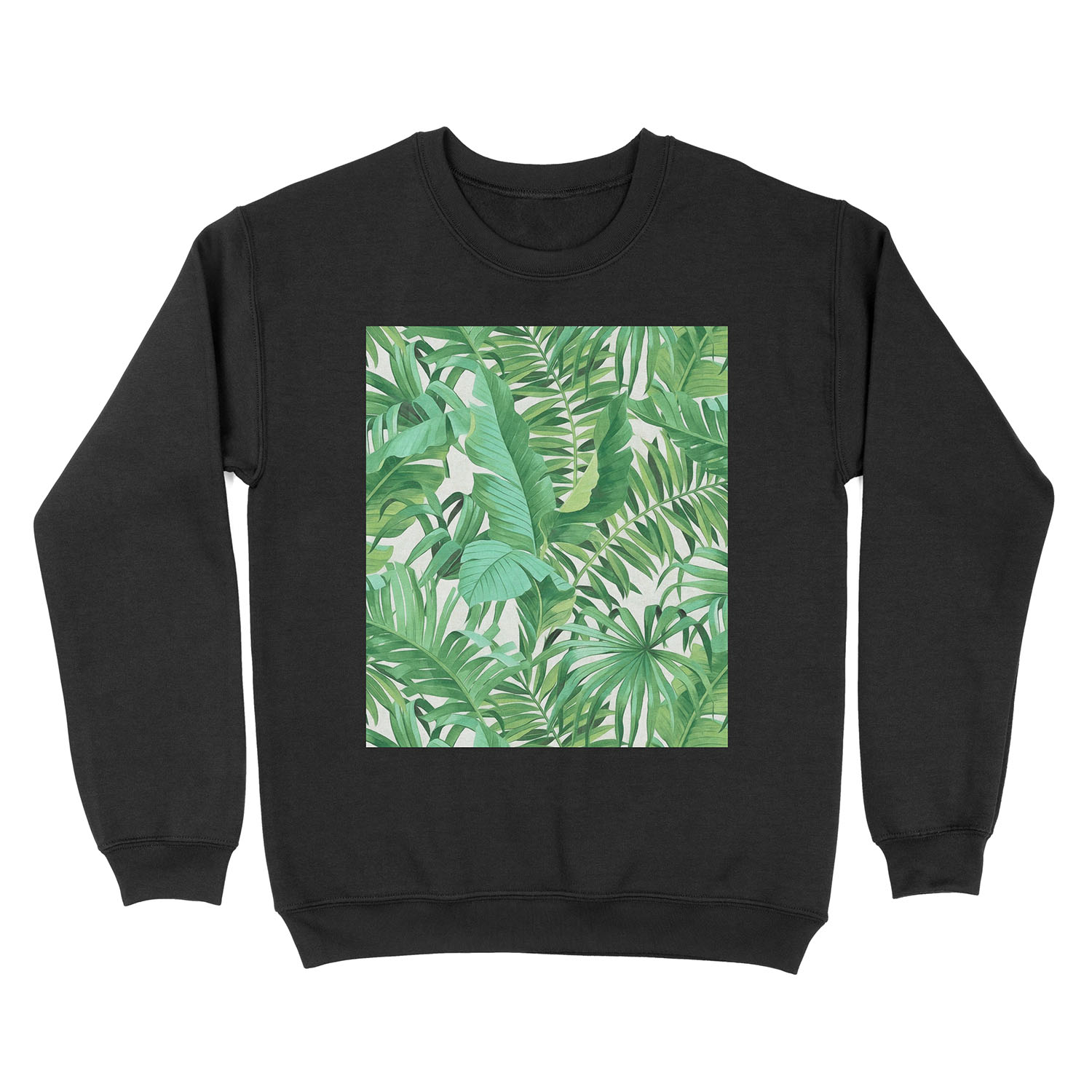 Green tropical leaves II Unisex Crewneck Sweatshirt