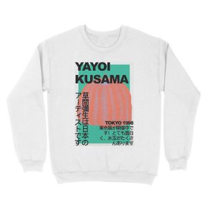 Alternative view of Green Yayoi Kusama Unisex Crewneck Sweatshirt