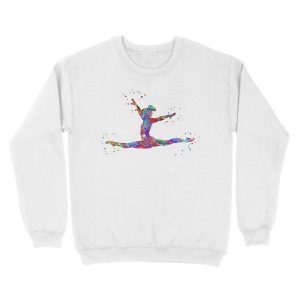 Alternative view of Gymnastics girl, watercolor gymnastics Unisex Crewneck Sweatshirt