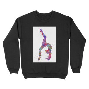 Gymnastics girl, watercolor gymnastics, teen gift, gymnastics wall art Unisex Crewneck Sweatshirt