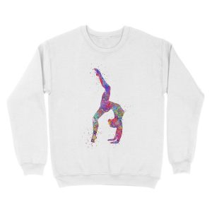 Alternative view of Gymnastics girl, watercolor gymnastics, teen gift, gymnastics wall art Unisex Crewneck Sweatshirt