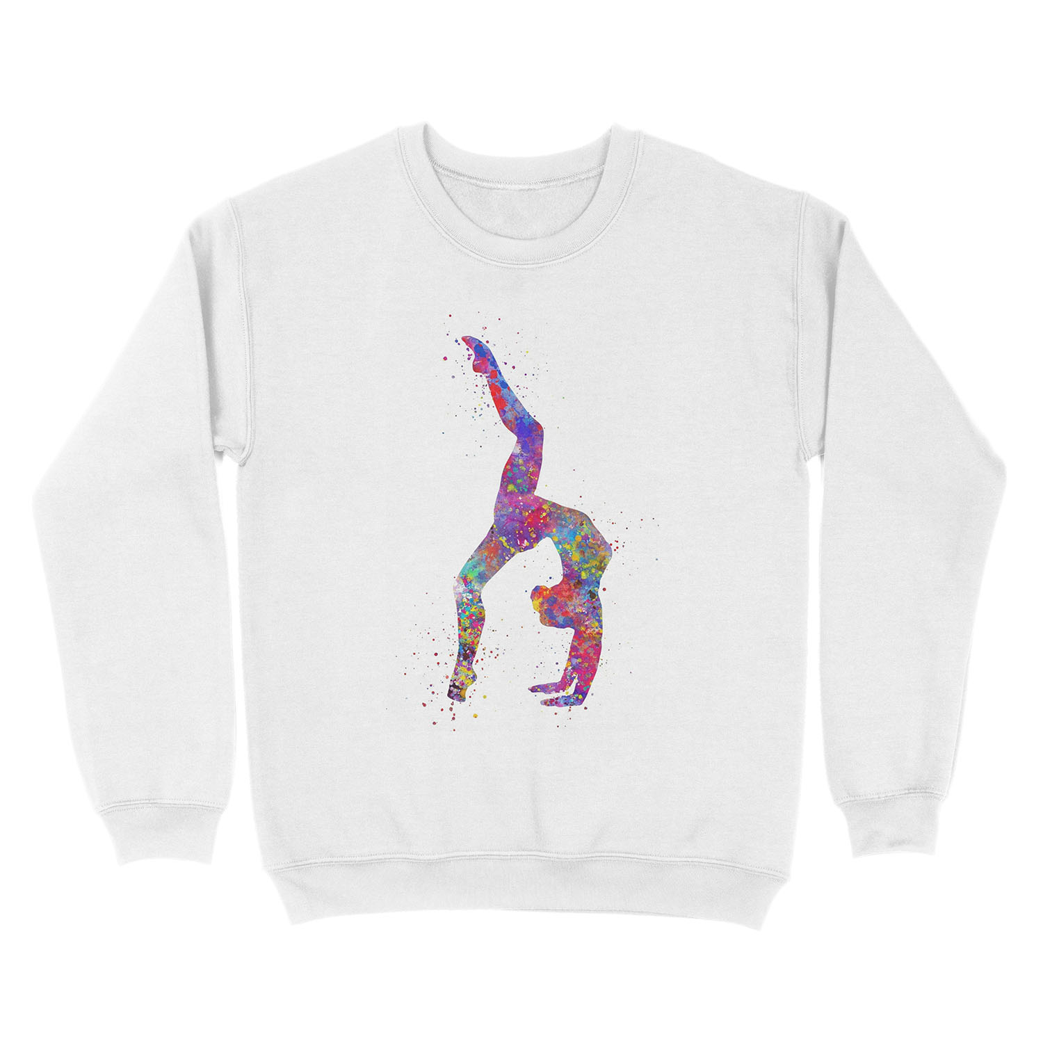 Gymnastics girl, watercolor gymnastics, teen gift, gymnastics wall art Unisex Crewneck Sweatshirt - Image 2