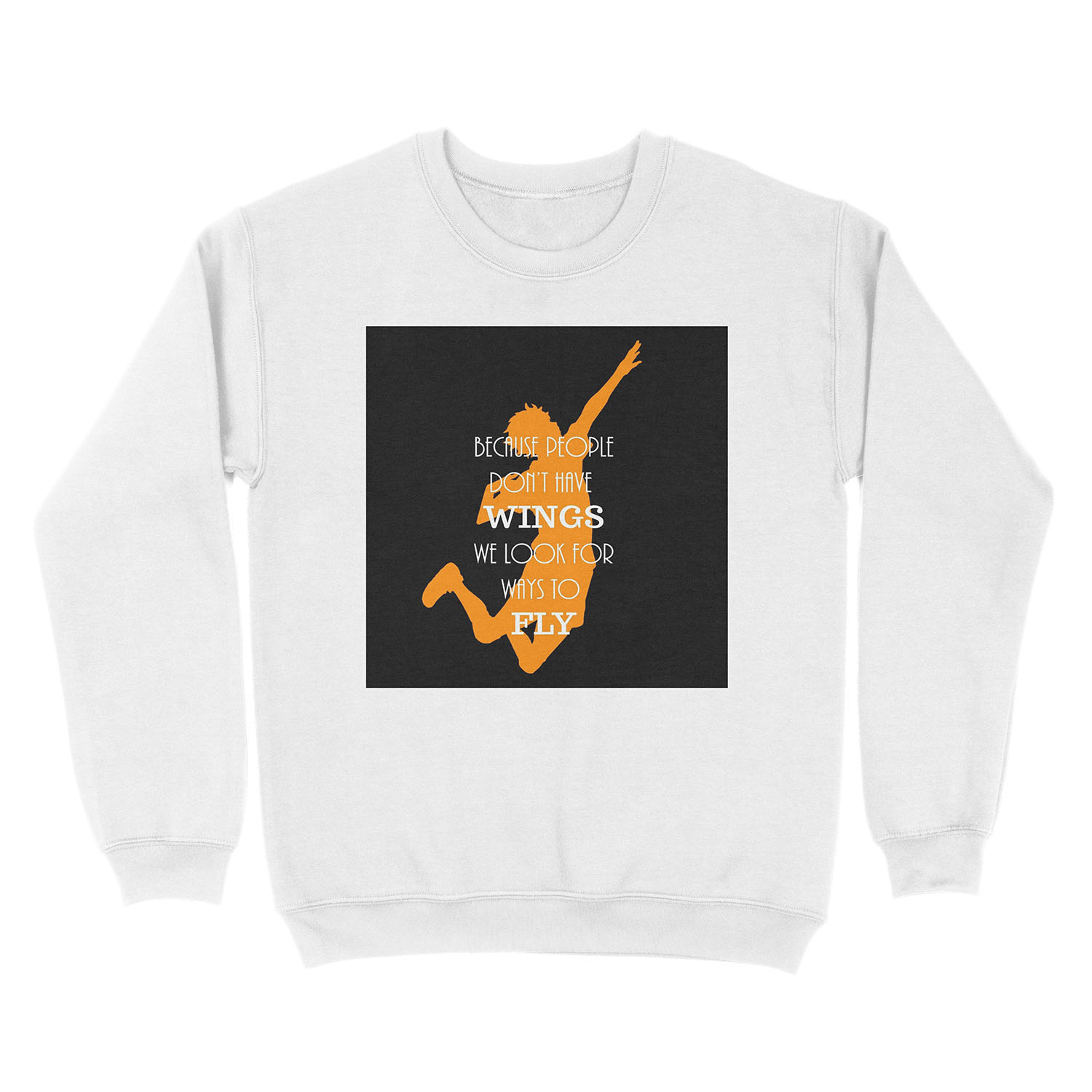 Haikyuu!! Because people don't have wings, we look for ways to fly. Unisex Crewneck Sweatshirt - Image 2
