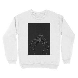 Alternative view of Hands one line illustration - Abi Black Unisex Crewneck Sweatshirt