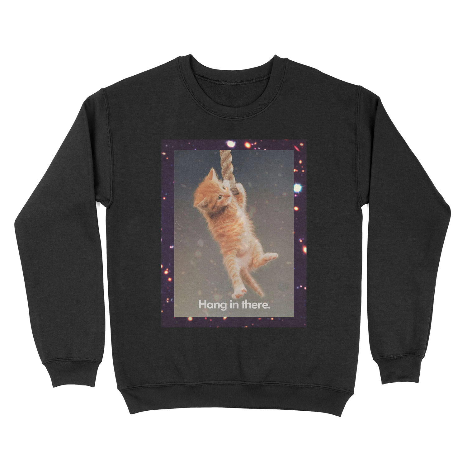 Hang In There, Space Kitty Unisex Crewneck Sweatshirt