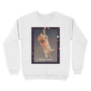 Alternative view of Hang In There, Space Kitty Unisex Crewneck Sweatshirt