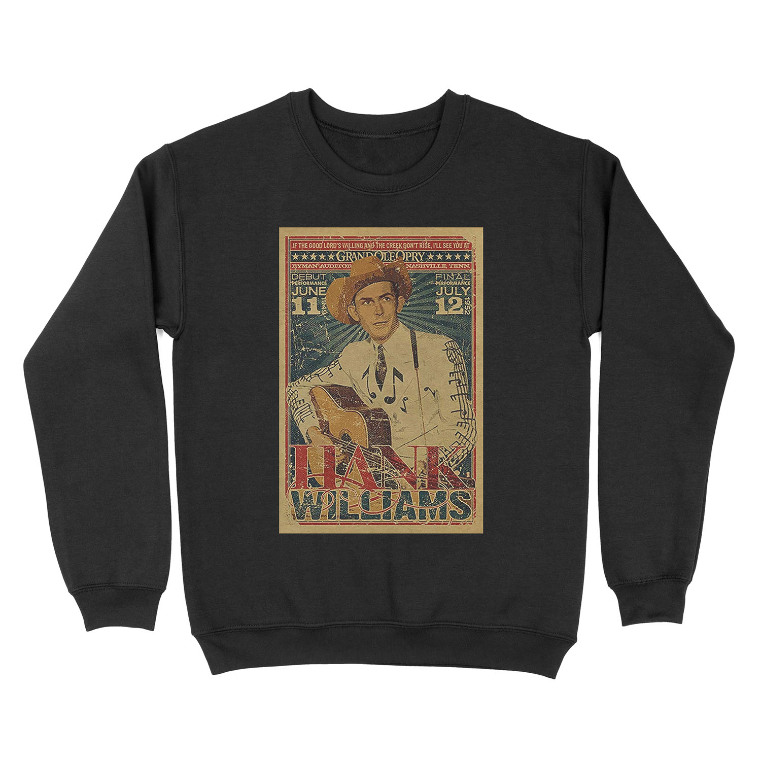 Hank Williams Vintage Grand Ole Opry Concert Unisex Crewneck Sweatshirt