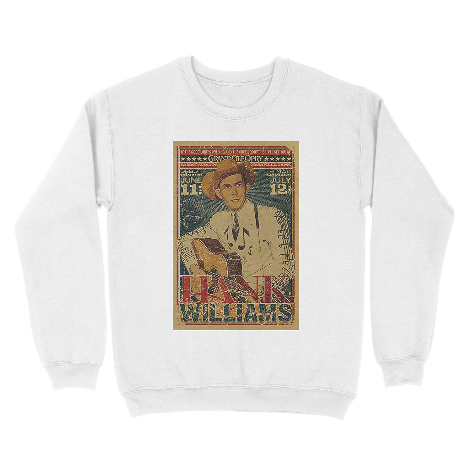 Hank Williams Vintage Grand Ole Opry Concert Unisex Crewneck Sweatshirt - Image 2