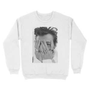 Alternative view of harrystyles black and white Unisex Crewneck Sweatshirt