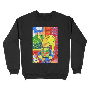Henri Matisse, Le Chat Aux Poissons Rouges 1914, (The Cat With Red Fishes), Artwork, Men, Women, Youth Unisex Crewneck Sweatshirt