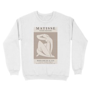 Alternative view of Henri Matisse, Papiers Découpés Art Brown Color, Matisse cutout Beige print, Art Exhibition Print Unisex Crewneck Sweatshirt