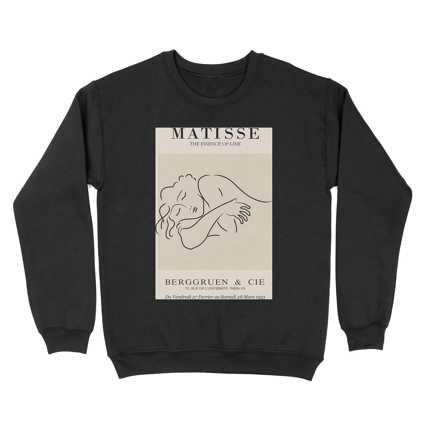 Henri Matisse - The Essence of Line - Sleeping Nude Woman Unisex Crewneck Sweatshirt