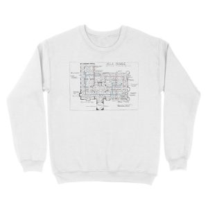 Alternative view of Hill House blueprint with Forever House repeated dozens of times Unisex Crewneck Sweatshirt