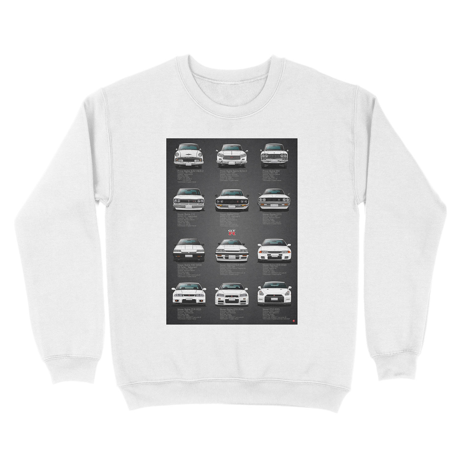 History Nissan GTR - V2 Specs Unisex Crewneck Sweatshirt - Image 2