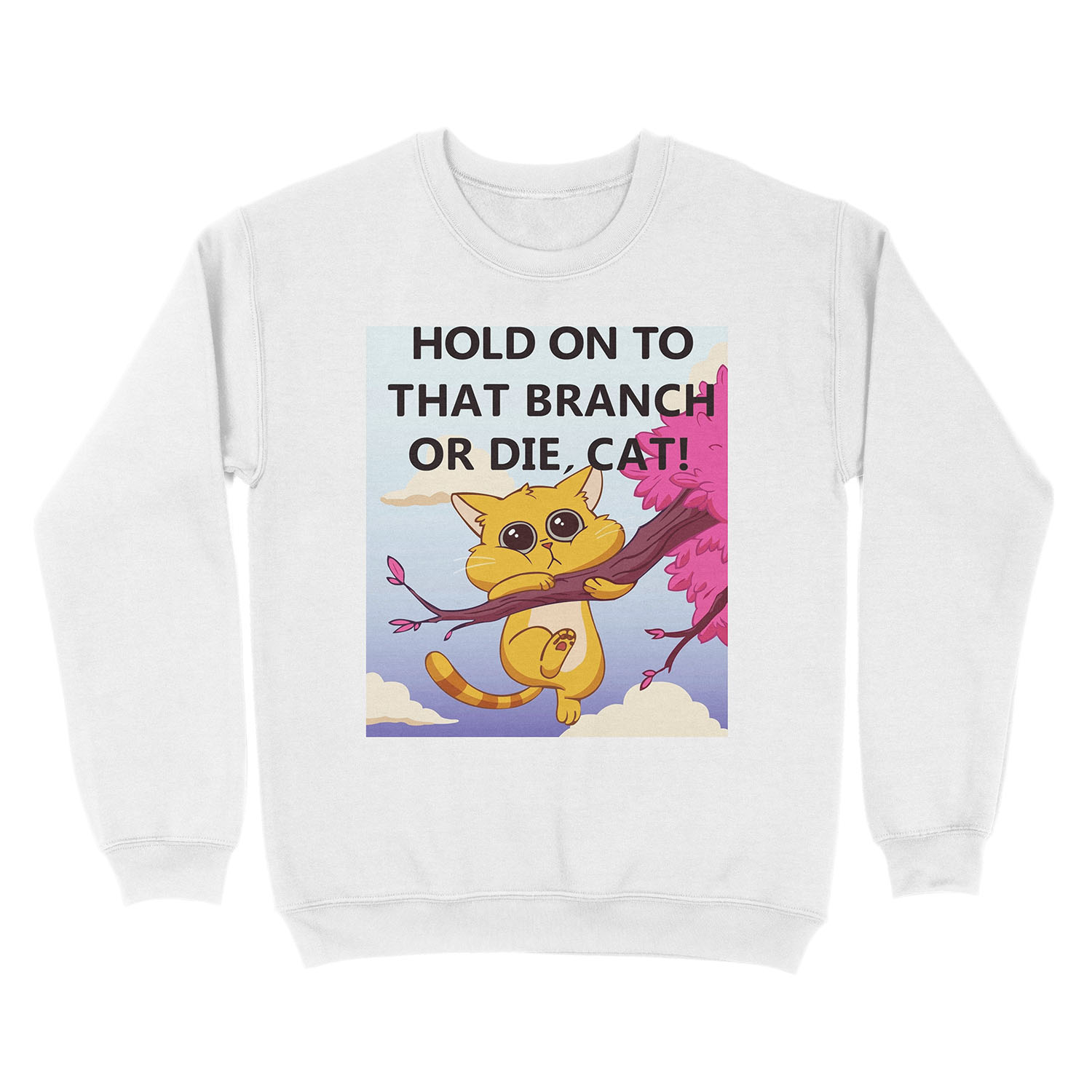 Hold On to That Branch or Die, Cat - Gravity Falls Unisex Crewneck Sweatshirt - Image 2