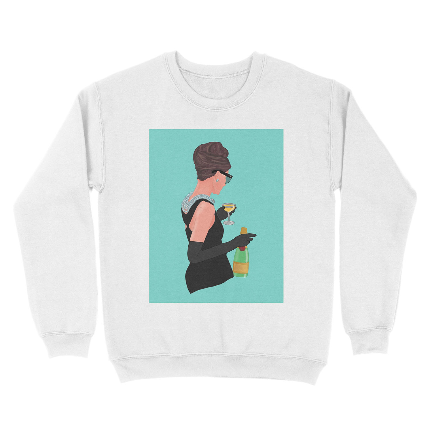 Holly Golightly - Champagne At Tiffany's Unisex Crewneck Sweatshirt - Image 2
