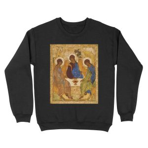 Holy Trinity Painting Rublev Trinity Print Icon Christian Religious Wall art Unisex Crewneck Sweatshirt