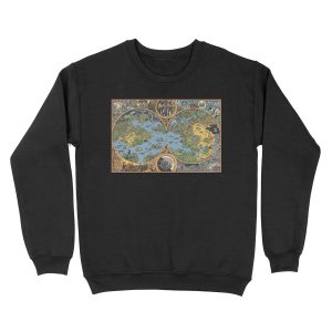 HP Lovecraft Dreamland Map Unisex Crewneck Sweatshirt
