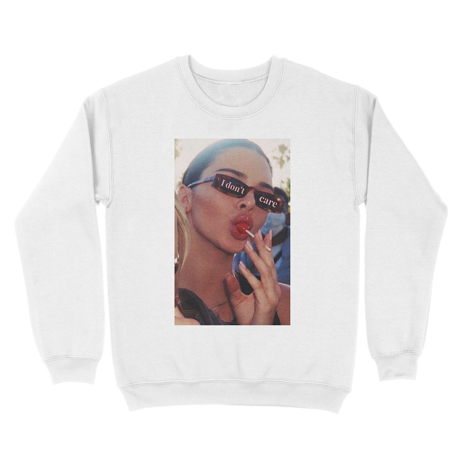 i don't care Unisex Crewneck Sweatshirt - Image 2