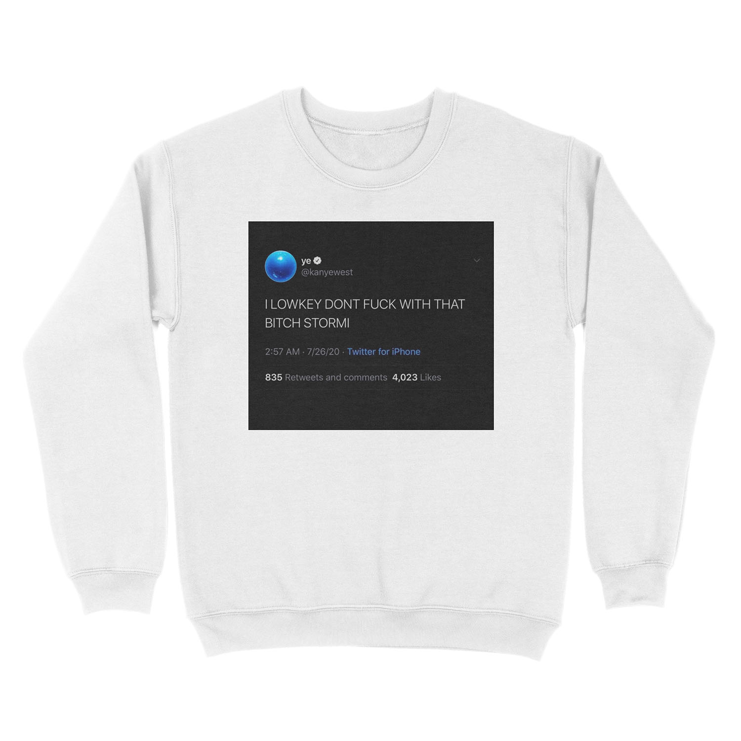 I low key don’t f with that b stormi tweet Unisex Crewneck Sweatshirt - Image 2