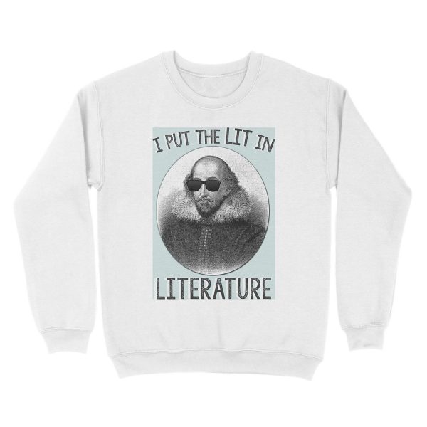I Put The LIT In Literature. Unisex Crewneck Sweatshirt - Image 2