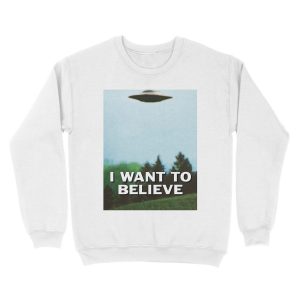 Alternative view of I Want To Believe original poster Unisex Crewneck Sweatshirt