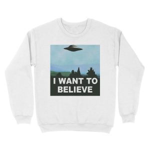 Alternative view of I Want To Believe X-Files Unisex Crewneck Sweatshirt