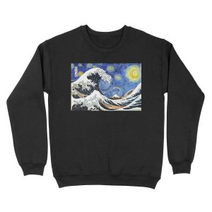 Iconic Starry Night Wave of Kanagawa Unisex Crewneck Sweatshirt