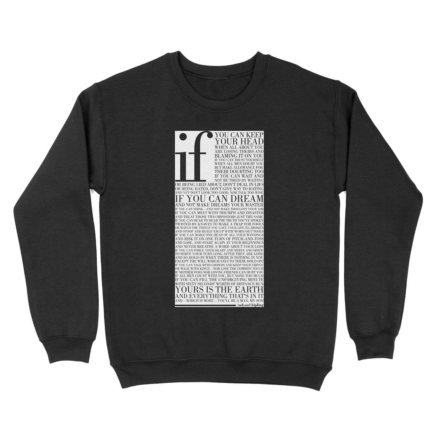 If by Rudyard Kipling (Black) Unisex Crewneck Sweatshirt