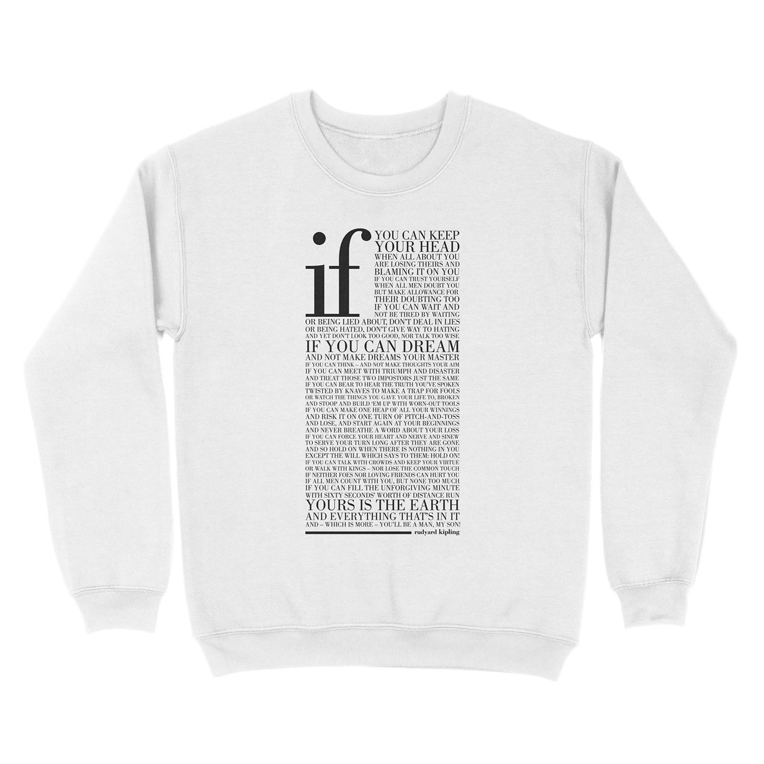 If by Rudyard Kipling (Black) Unisex Crewneck Sweatshirt - Image 2