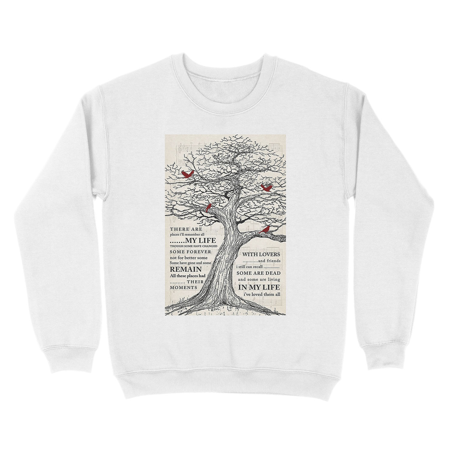 In My Life (Remastered 2009) And Cardinal Bird Gift Who Love Music Unisex Crewneck Sweatshirt - Image 2