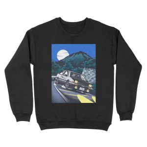 Initial D Takumi Fujiwara Hachiroku Downhill Attack! AE86 Trueno Unisex Crewneck Sweatshirt