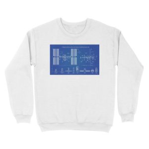 Alternative view of International Space Station (ISS) & Visiting Vehicles (Blueprint) Unisex Crewneck Sweatshirt