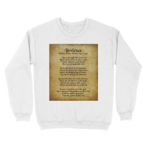 Alternative view of Invictus, Ernest Henley poem on parchment Unisex Crewneck Sweatshirt