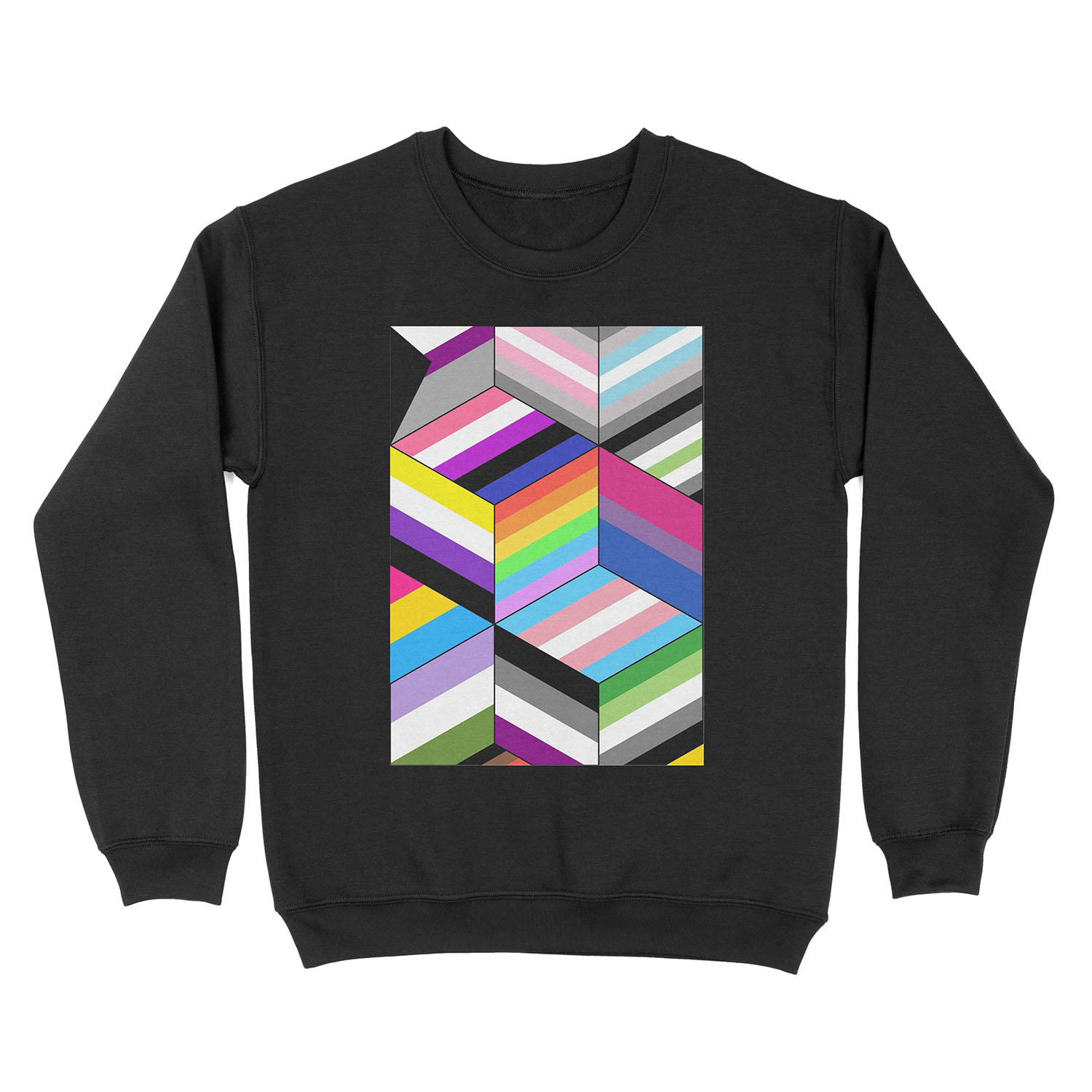 Isometric LGBTQ+ Pride flags Unisex Crewneck Sweatshirt