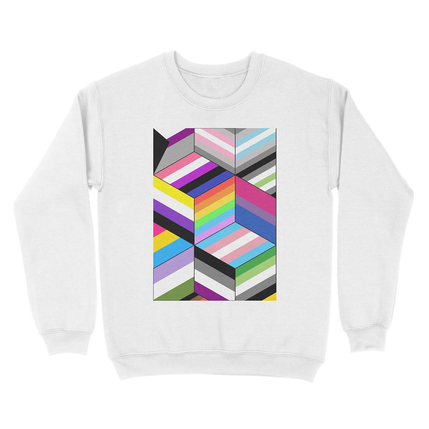 Isometric LGBTQ+ Pride flags Unisex Crewneck Sweatshirt - Image 2