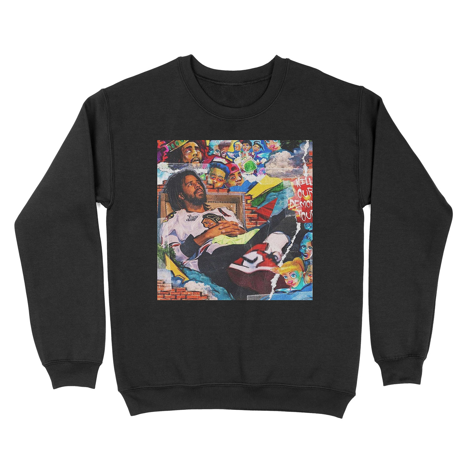J Cole Collage Unisex Crewneck Sweatshirt
