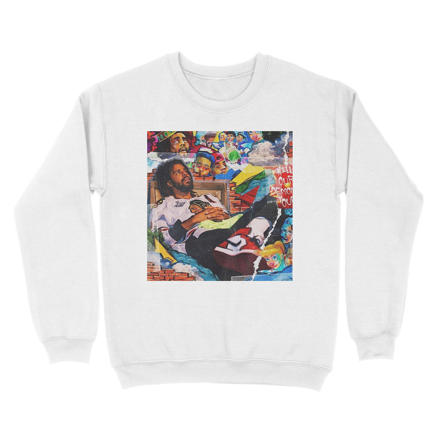J Cole Collage Unisex Crewneck Sweatshirt - Image 2