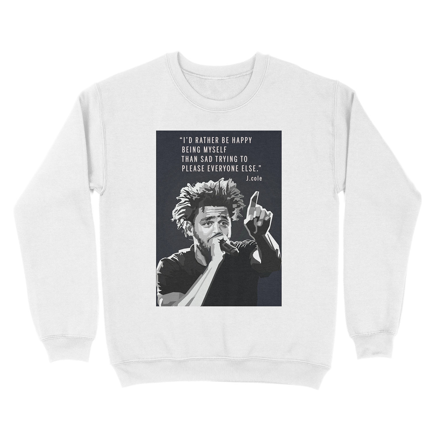 J. Cole - I'd Rather Be Happy Being Myself Unisex Crewneck Sweatshirt - Image 2