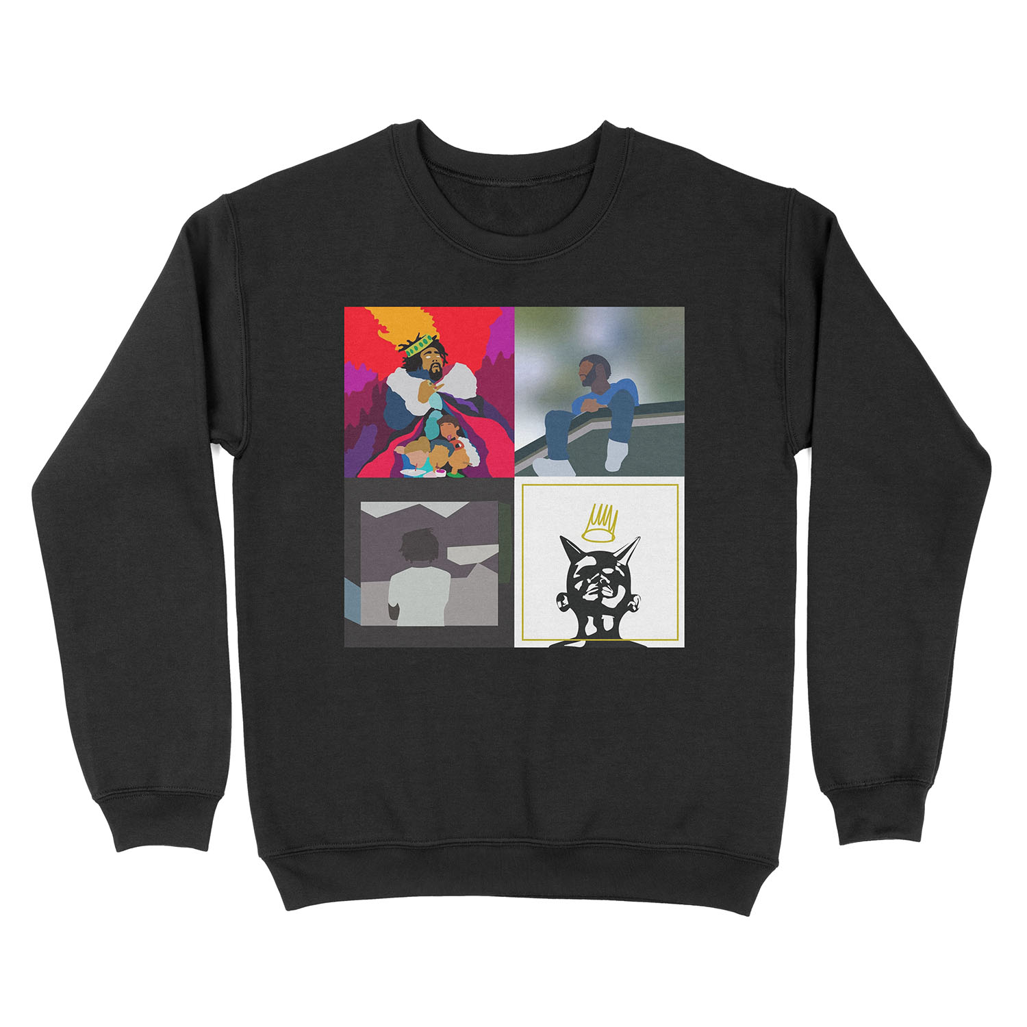 j cole minimal albums Unisex Crewneck Sweatshirt