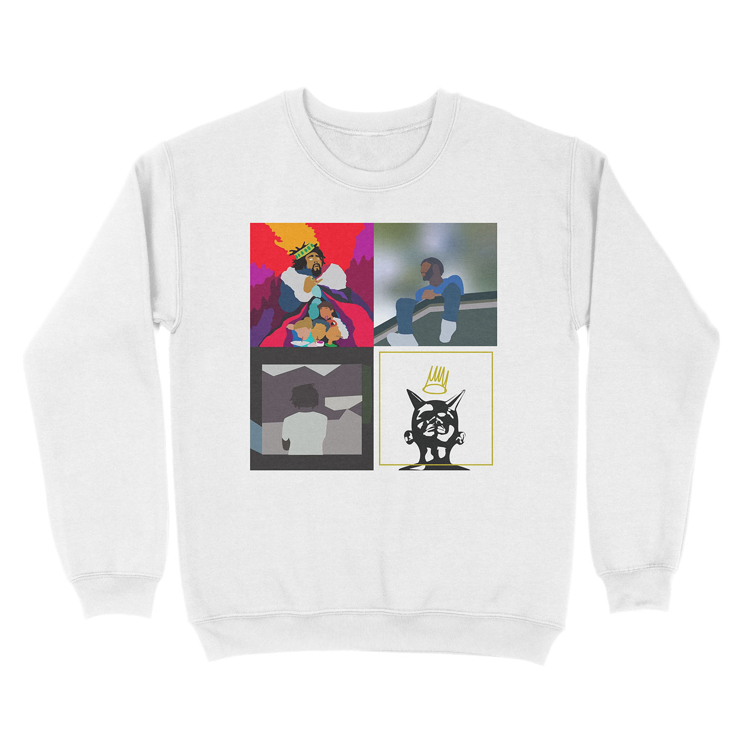 j cole minimal albums Unisex Crewneck Sweatshirt - Image 2