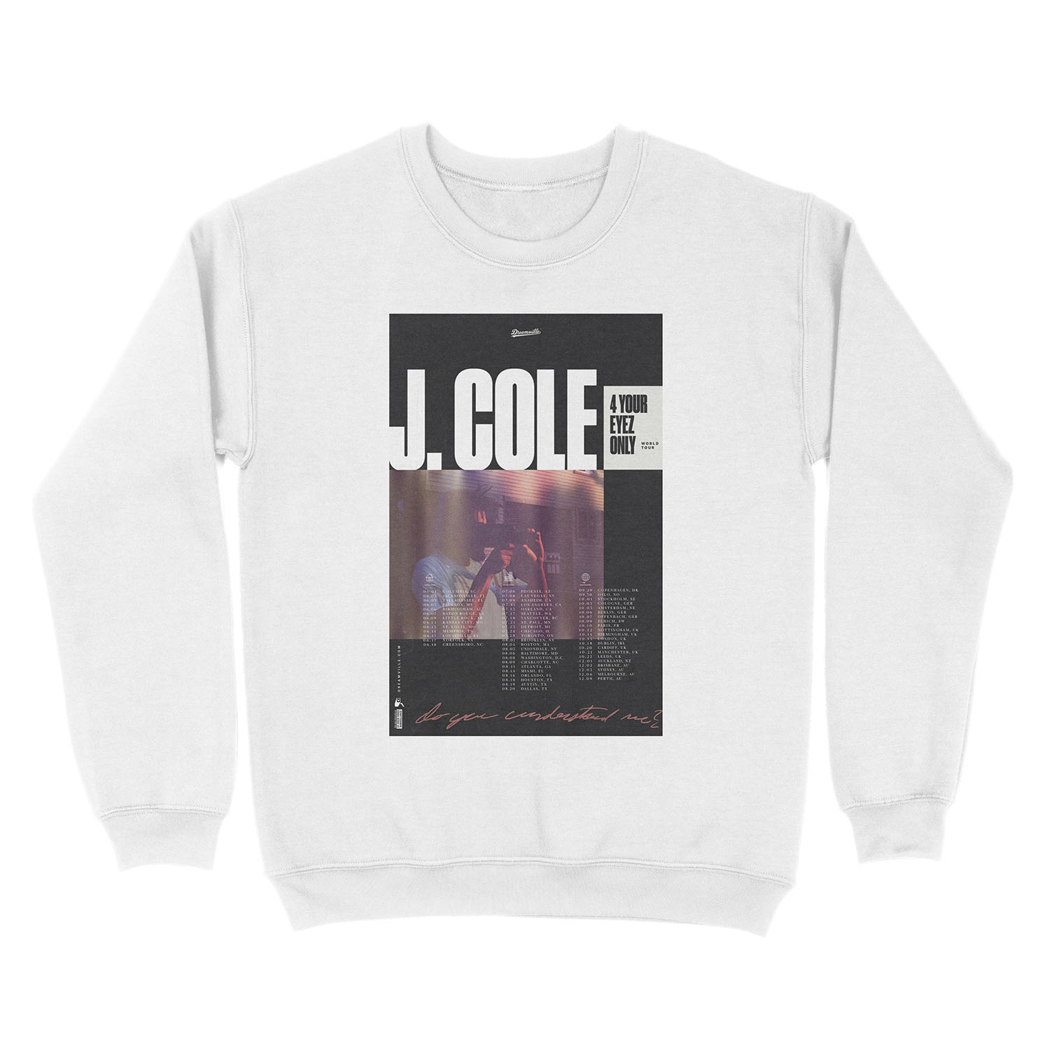 j. cole tour poster Unisex Crewneck Sweatshirt - Image 2