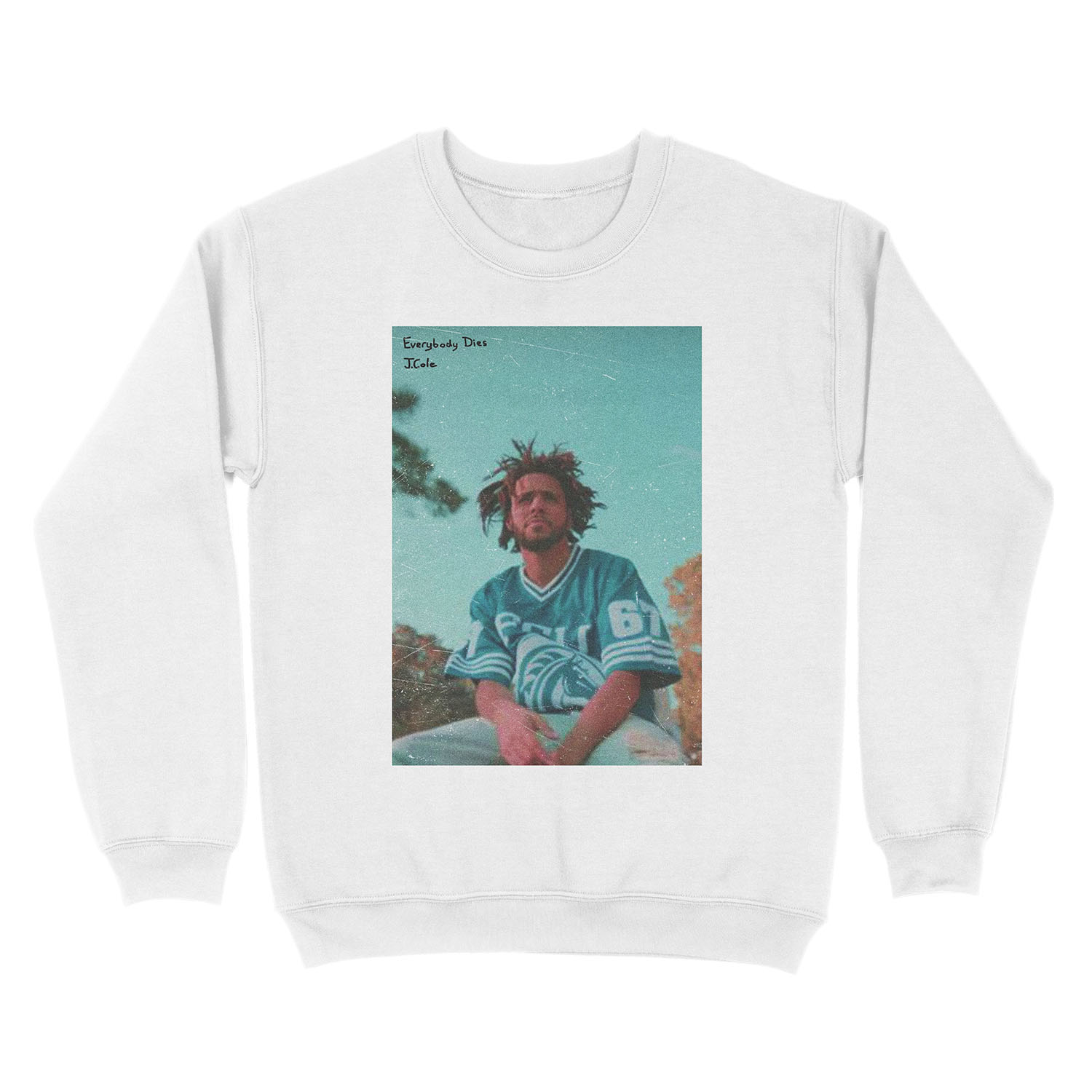 J. Cole (Writing/No Border) Unisex Crewneck Sweatshirt - Image 2