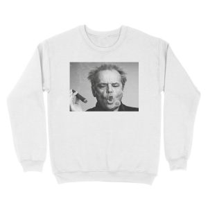 Alternative view of Jack Nicholson, Cigar, Smoke Rings, Black and White Photography Unisex Crewneck Sweatshirt
