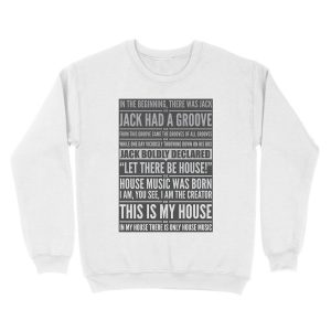 Alternative view of Jack's House - White on Black Unisex Crewneck Sweatshirt