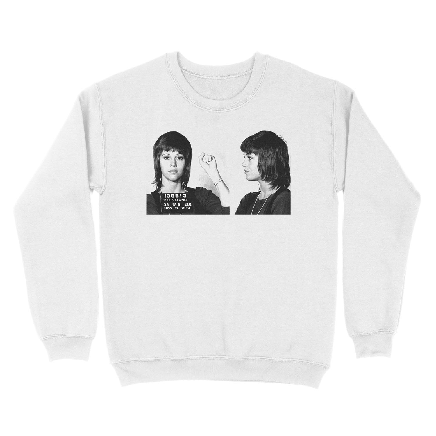 Jane Fonda Power Mugshot Unisex Crewneck Sweatshirt - Image 2
