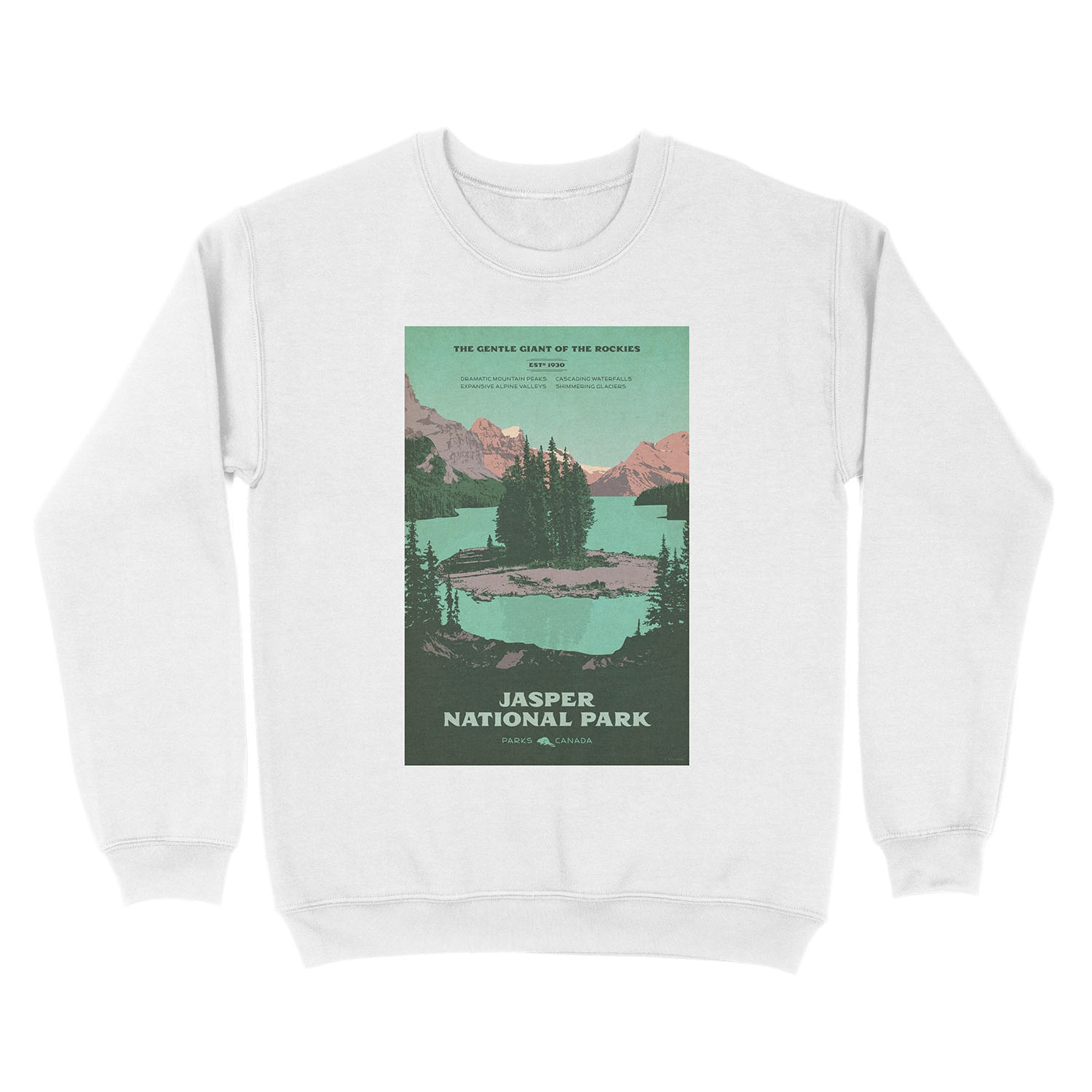 Jasper National Park poster Unisex Crewneck Sweatshirt - Image 2
