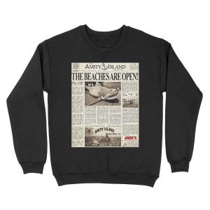 Jaws - Newspaper Front Page Unisex Crewneck Sweatshirt