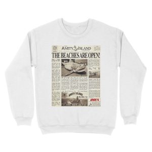 Alternative view of Jaws - Newspaper Front Page Unisex Crewneck Sweatshirt