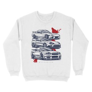 Alternative view of JDM crew. RX7, Skyline GTR, Supra Unisex Crewneck Sweatshirt